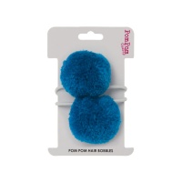 Set of 2 Turquoise Pom Pom Hair Bobbles by Pom Pom Galore